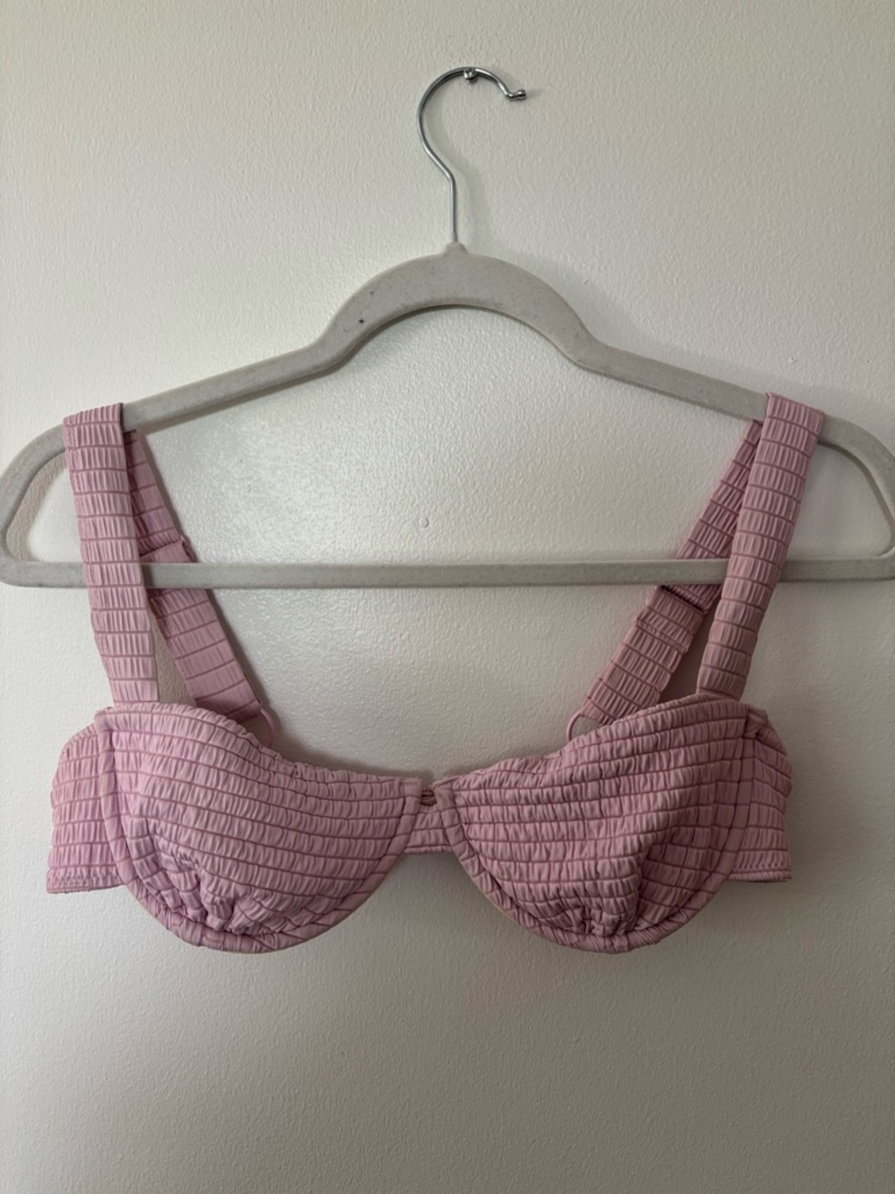 PacSun Dusty Pink Smocked Balconette Bikini Top